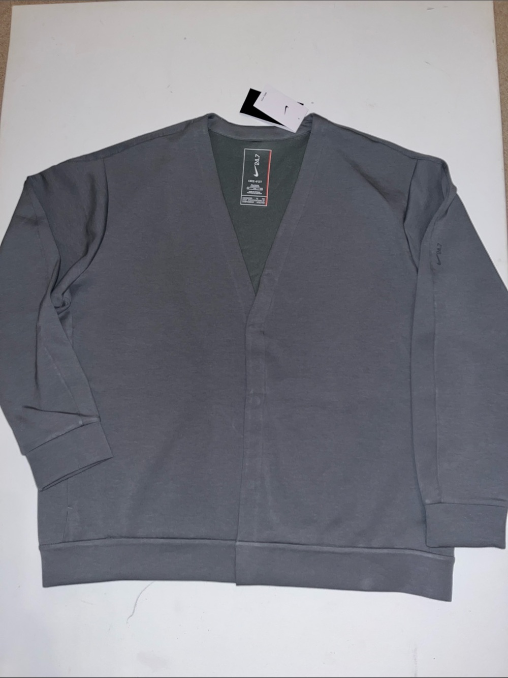 Nike Cardigan Mens XXL Tall Gray Dri-Fit Sweater 24.7 Impossibly Soft $125